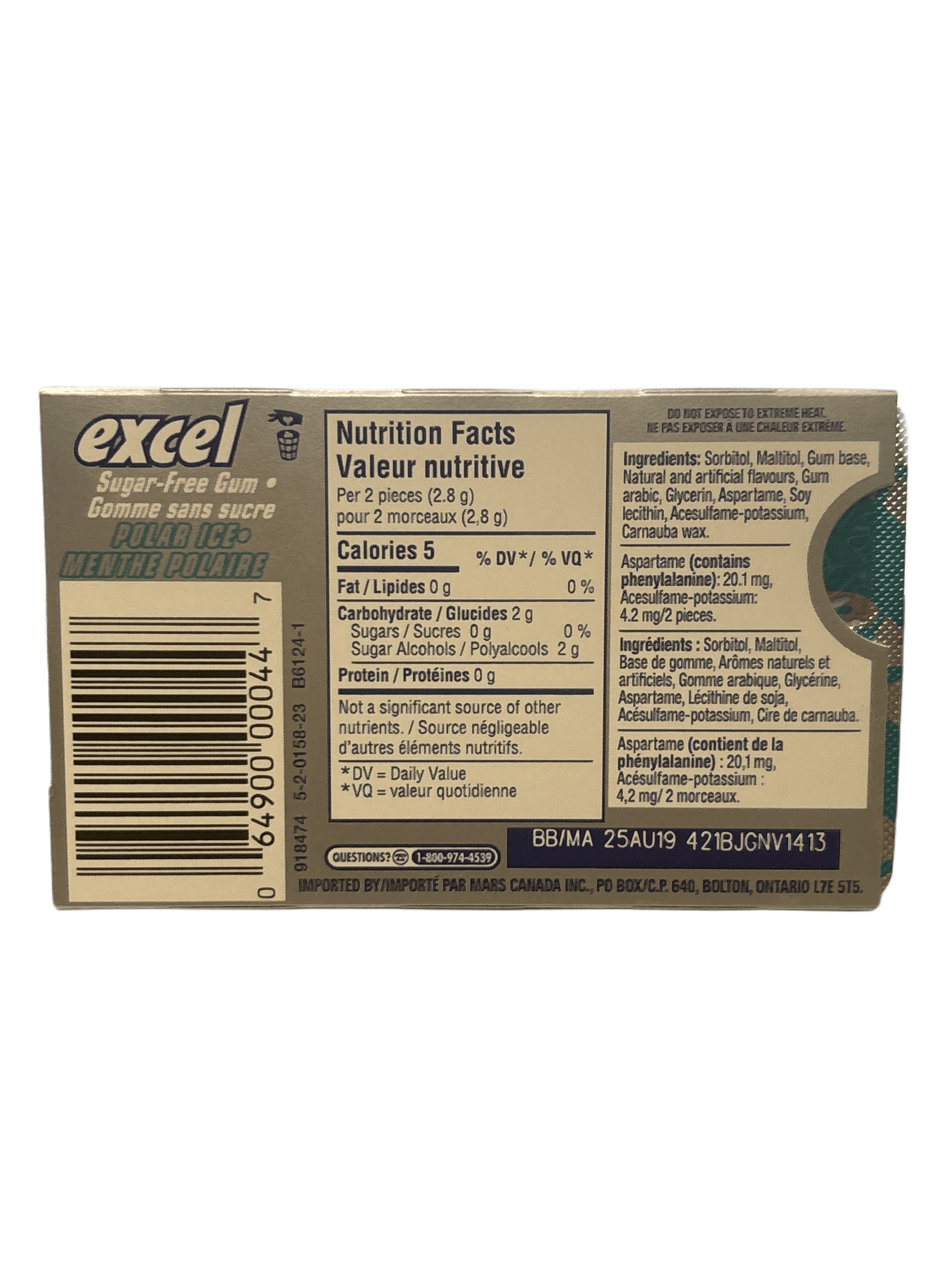 Excel Polar Ice Gum 12 Pieces - Canada Edition - www.Shopthatapp.com