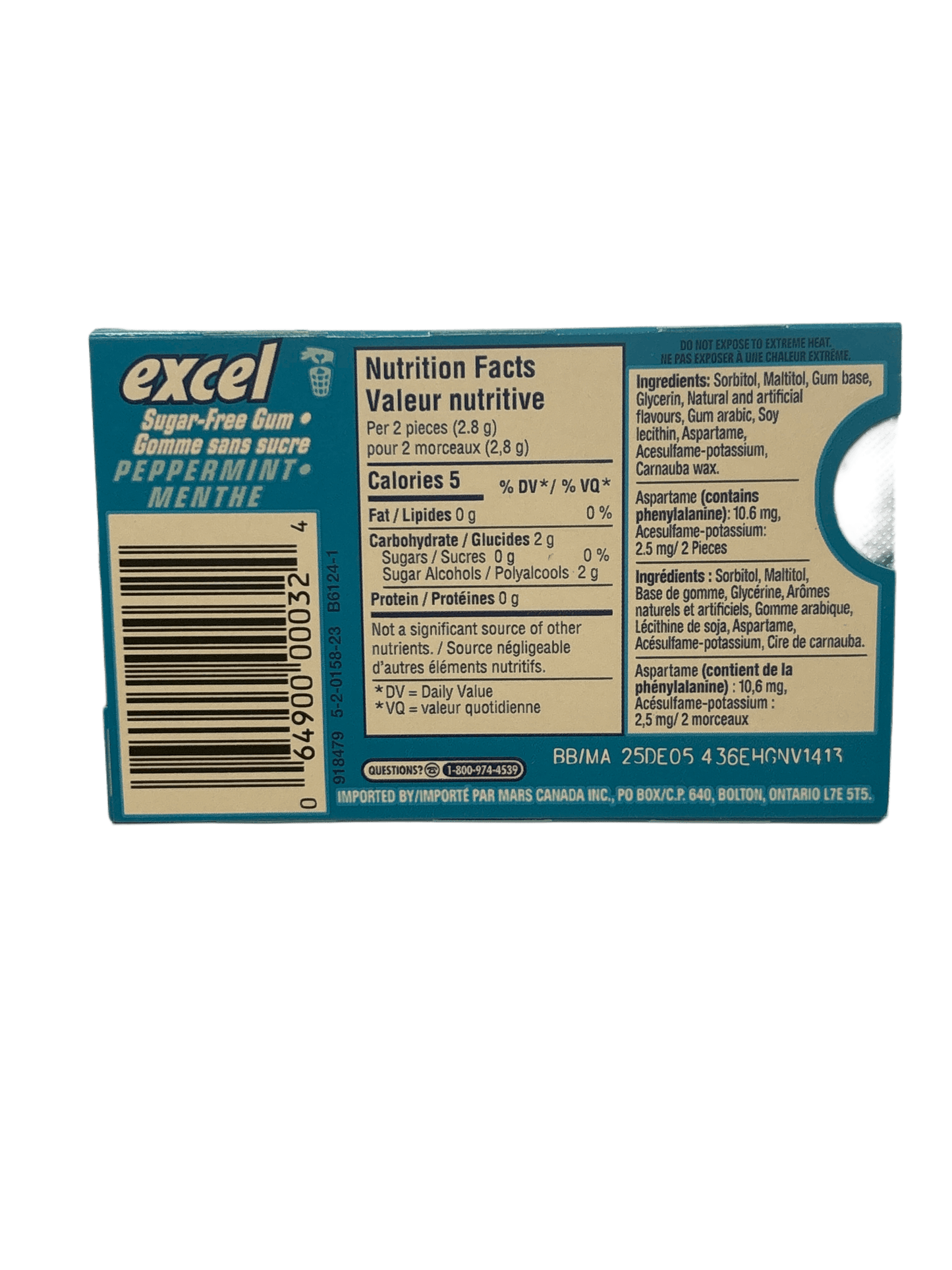 Excel Peppermint Gum 12 Pieces - Canadian Edition - www.Shopthatapp.com