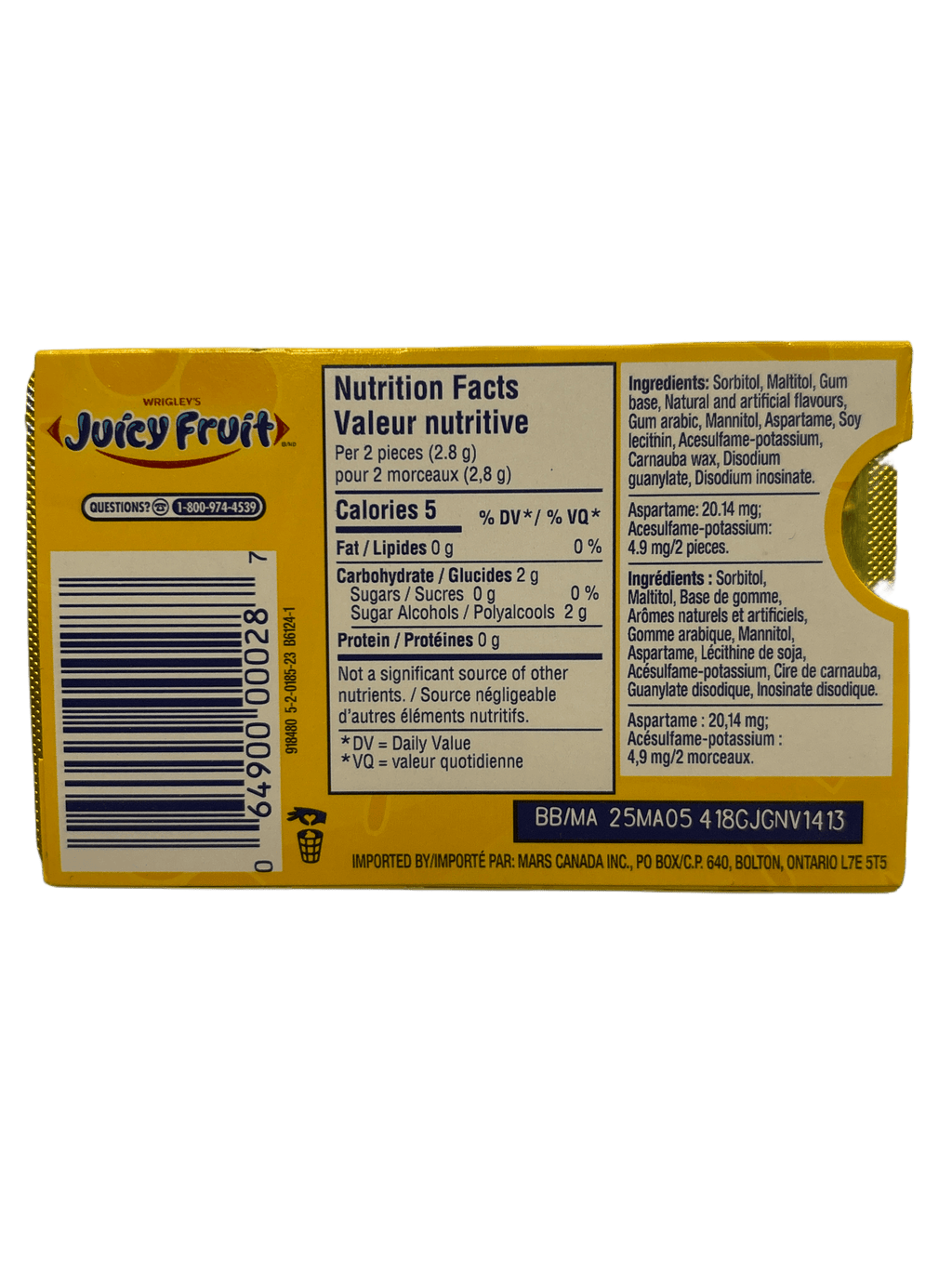 Wrigley's Juicy Fruit The Original 12 Pieces - Canadian Edition - www.Shopthatapp.com