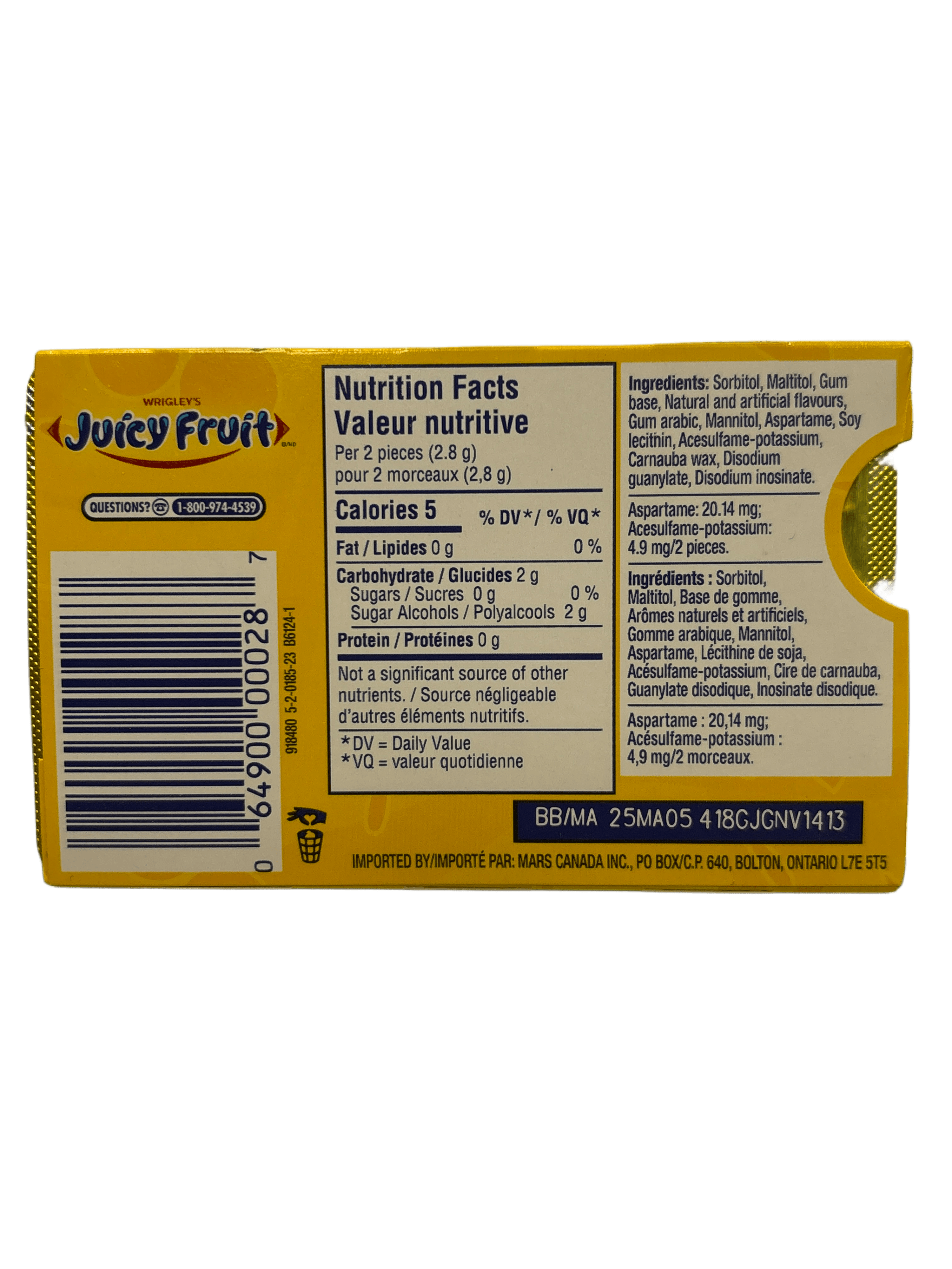 Wrigley's Juicy Fruit The Original 12 Pieces - Canadian Edition - www.Shopthatapp.com