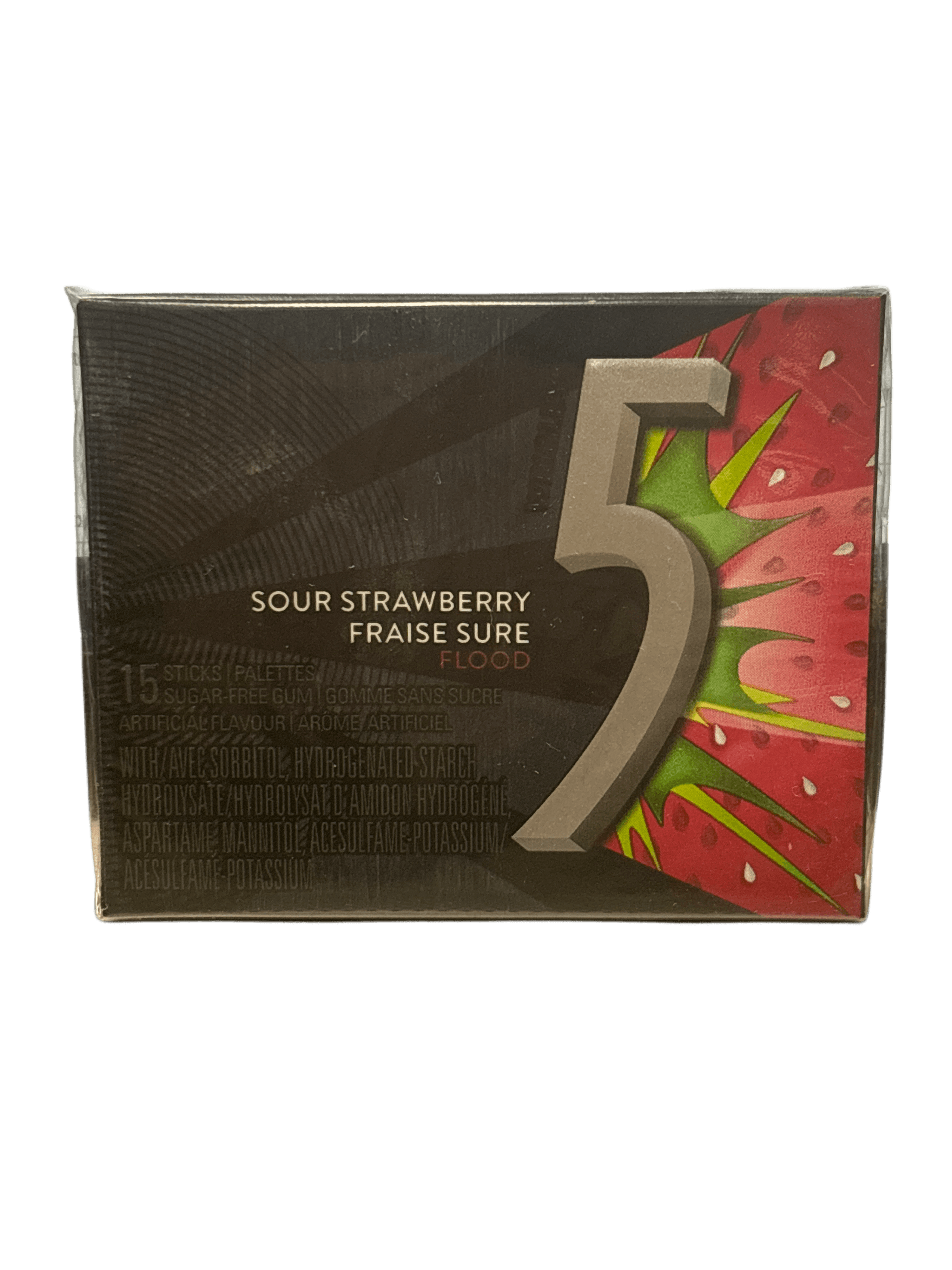 5 Gum Sour Strawberry 15 Pieces - Canadian Edition - www.Shopthatapp.com