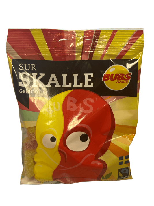 BUBS Godis Sur SKALLE Candy Bag 90G - Swedish Edition - www.Shopthatapp.com