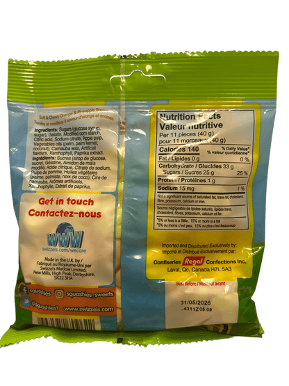 Squashies Easter Orange & Pineapple Candy Bag 160G - www.Shopthatapp.com