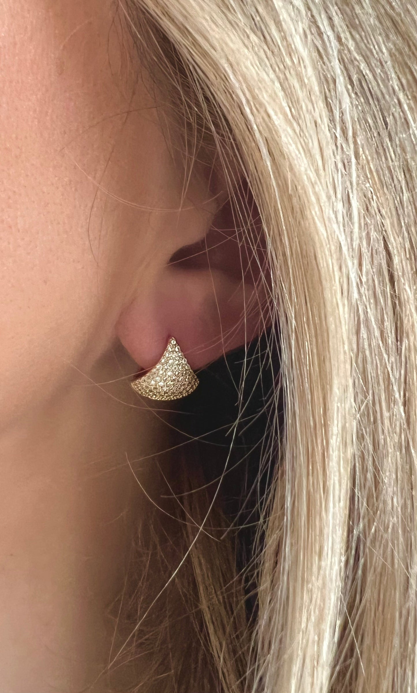 Cubic Zirconia Curved Hoops