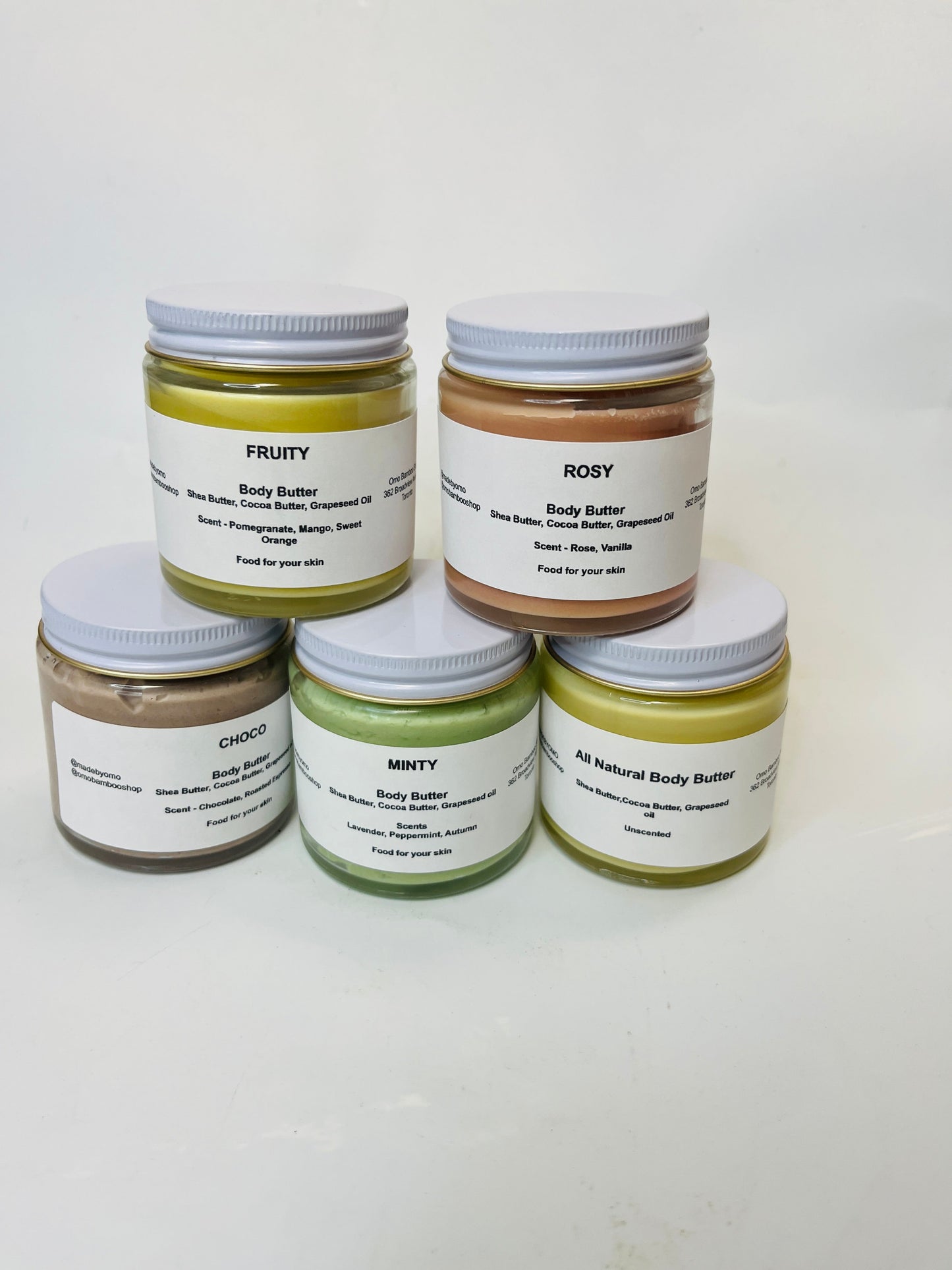 Coffret de beurres corporels | Beurre corporel artisanal | Pot de 110 g