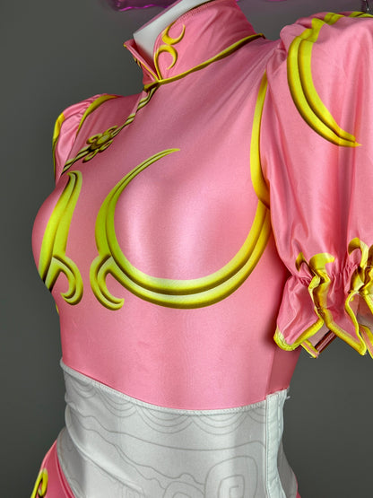 Super Hero Chun Li Spandex Cosplay Open Crotch Halloween Costume Bodysuit Sexy Lingerie - www.Shopthatapp.com