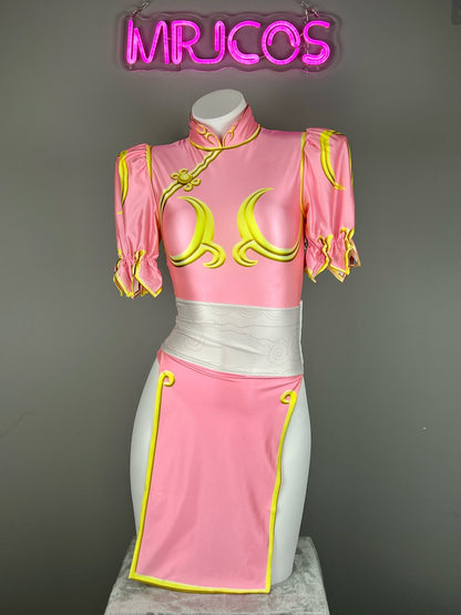 Super Hero Chun Li Spandex Cosplay Open Crotch Halloween Costume Bodysuit Sexy Lingerie - www.Shopthatapp.com