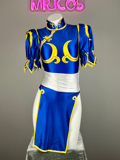 Super Hero Chun Li Spandex Cosplay Open Crotch Halloween Costume Bodysuit Sexy Lingerie - www.Shopthatapp.com