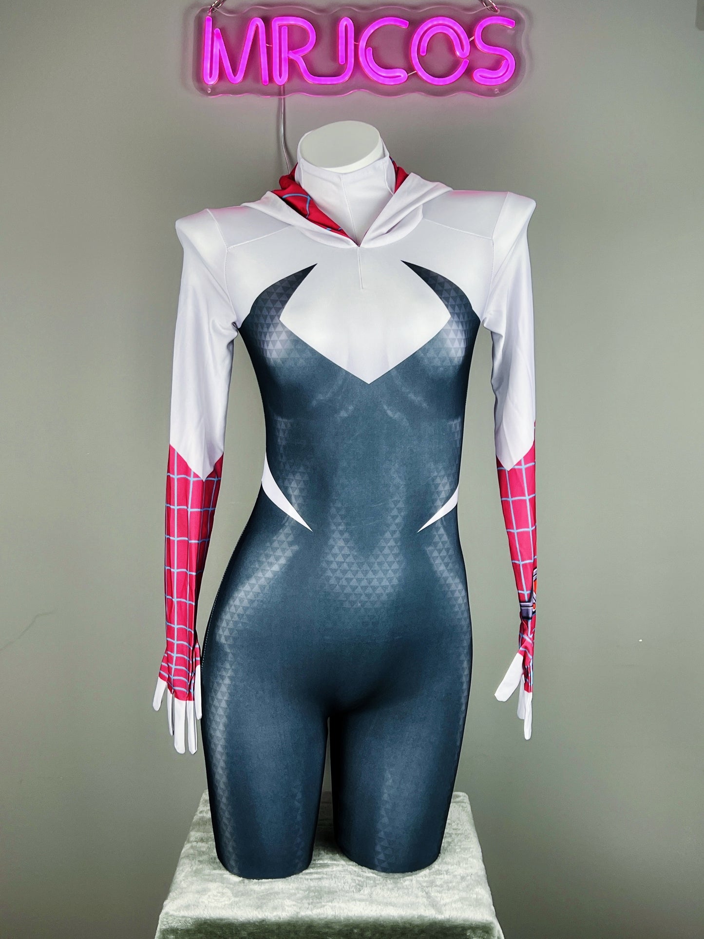 Super Hero Spider Gwen Cosplay Full Bodysuit Halloween Costume Zentai - www.Shopthatapp.com