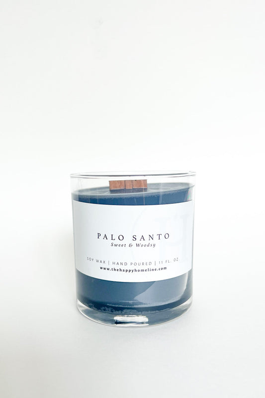 Special Edition : Black Wax Palo Santo Wood Wick Candle-Candles, etc-www.Shopthatapp.com-The Happy Home Line