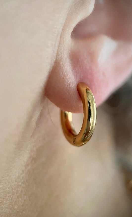 Gold Chubby Hoops - www.Shopthatapp.com