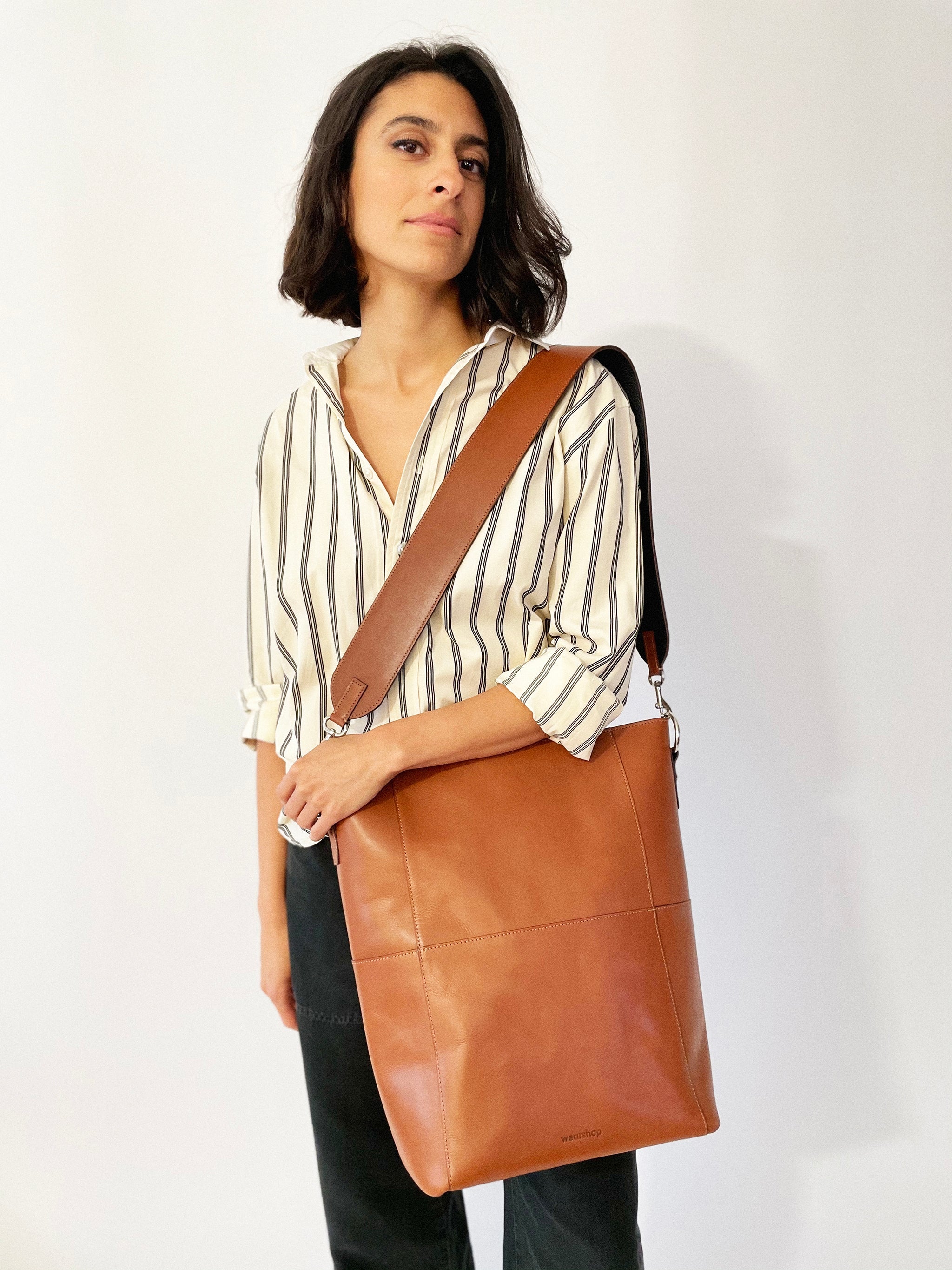 Leather strap for Meletti bag in Tan - www.Shopthatapp.com