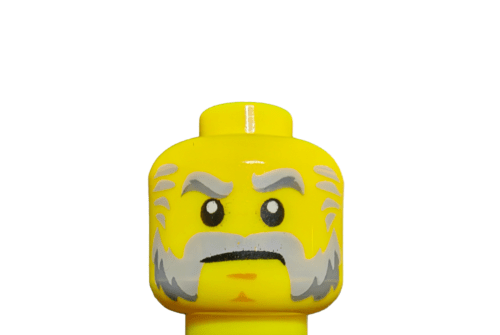 LEGO® 6099581 Minifigure Head, Grumpy grandpa, grey beard and bushy eyebrows - UB1008 - www.Shopthatapp.com