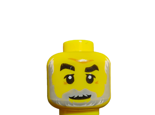 LEGO® 6224063 Minifigure Head, Grey long beard and side burns. - UB1015
