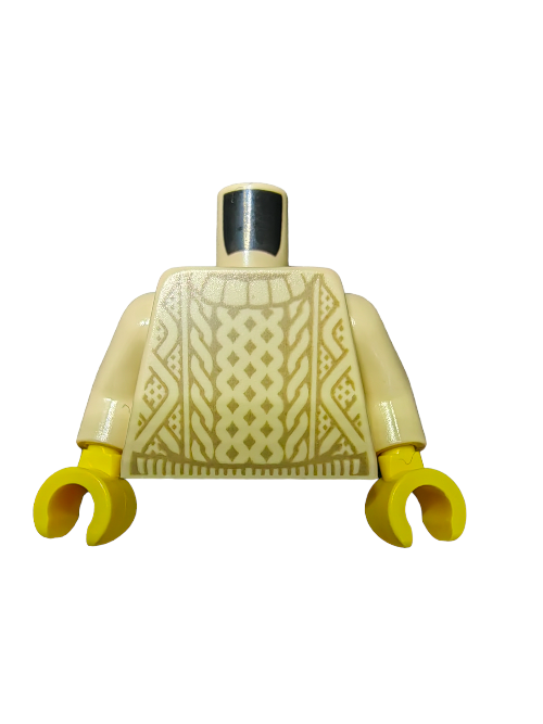 LEGO® 6205345 Torso, Knitted Wooly Jumper with Dark Tan Pattern - UB1425
