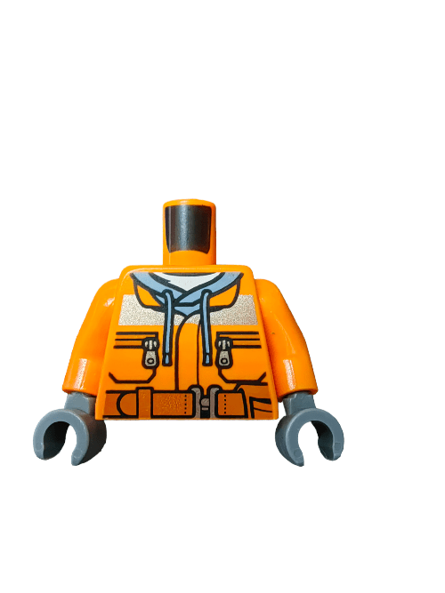 LEGO® 6102597 Torso, Kapuzenjacke mit Reflektorstreifen, Dunkelorange - UB1131 
