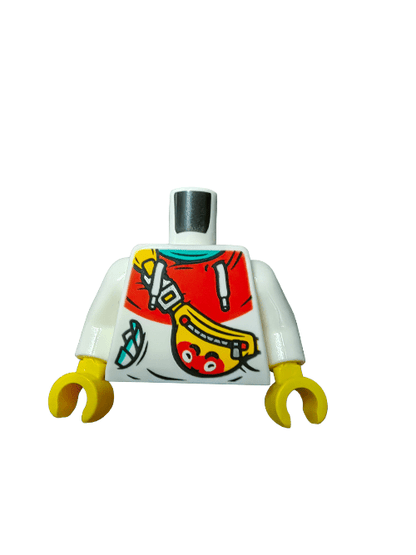 LEGO® 6378366 Torso, Hoodie with Red Hood and Yellow Bag with Strap - UB1126