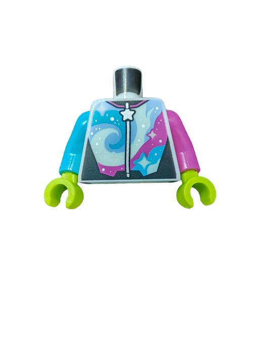 LEGO® 6392225 Torso, Minifigure Torso, Silver Stars, Stars on Pink and Azure Cosmic Pattern - UB1096