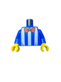 LEGO® 6219630 Torso, Blue Shirt with White Vertical Stripes, with a Red Bow Tie - UB1082