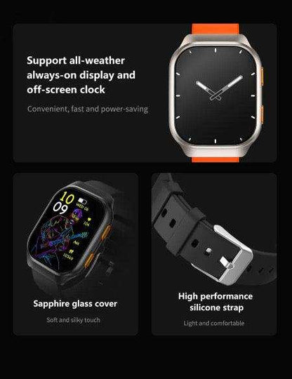 TUTT AMOLED Screen Smartwatch | Always-On Display | Health & Fitness Tracker | YOKO | IP68 Men & Women Smartwatch (Two Straps) - www.Shopthatapp.com