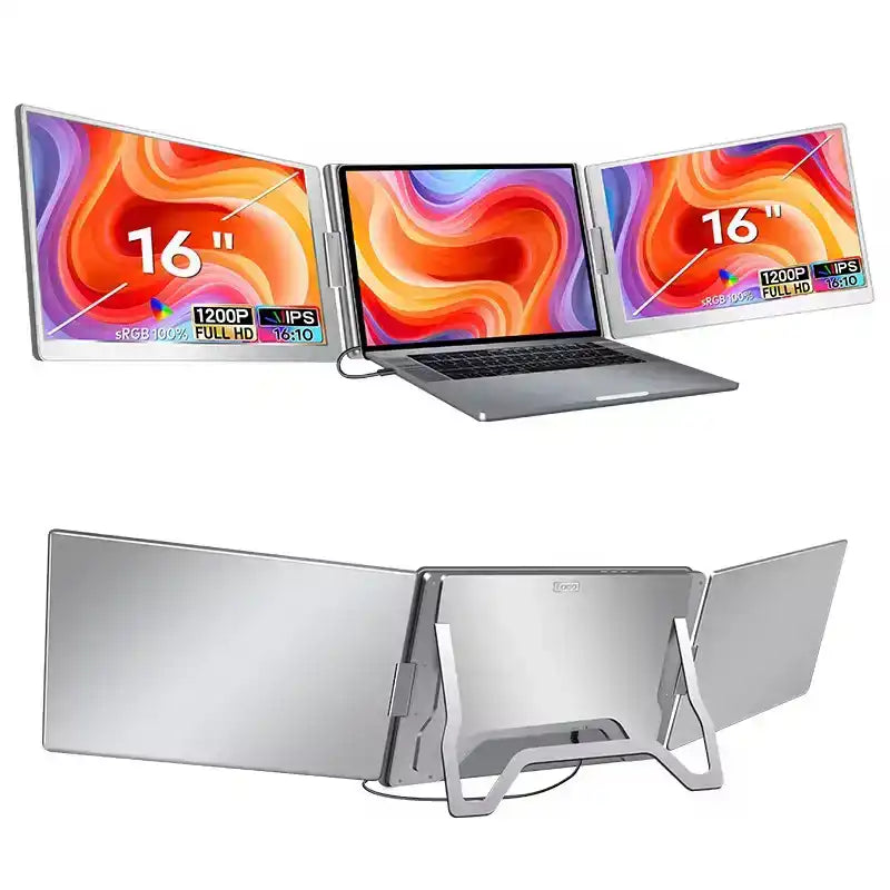 TUTT 16” Dual Screen Portable Monitor for Laptop | Single Cable Connection | 16:10 Ratio IPS, Stand-Alone Design | Windows, macOS, ChromeOS, Linux, and Android | S900