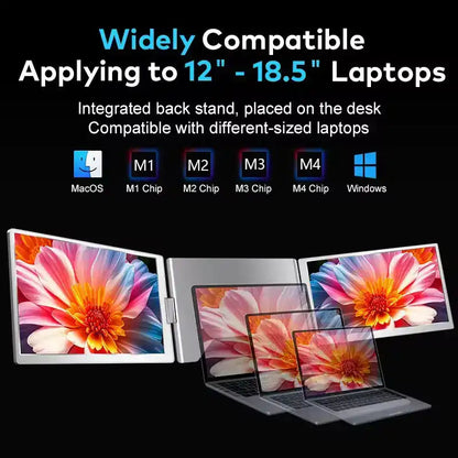 TUTT 16” Dual Portable Monitor | Single Cable Connection | 16:10 Ratio IPS, Stand-Alone Design | Windows, MacBook | S900 - www.Shopthatapp.com