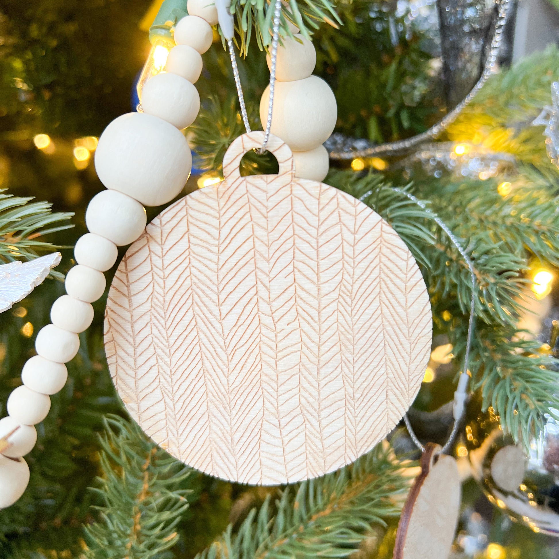 Set of 4 - Heirloom Natural Wood Ornament-Arts and crafts-www.Shopthatapp.com-The Happy Home Line