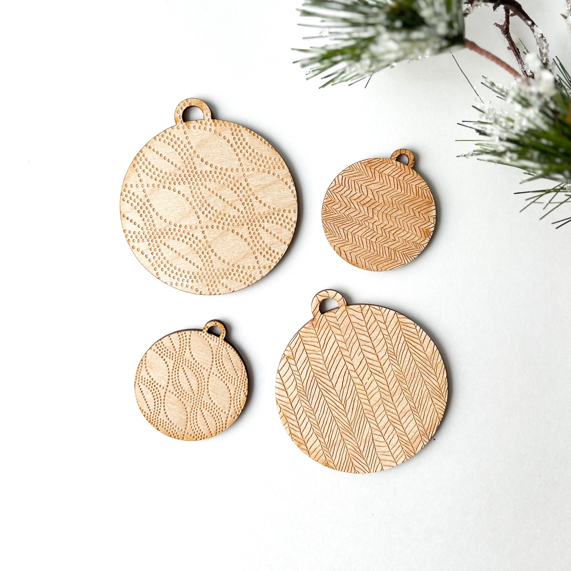 Set of 4 - Heirloom Natural Wood Ornament-Arts and crafts-www.Shopthatapp.com-The Happy Home Line