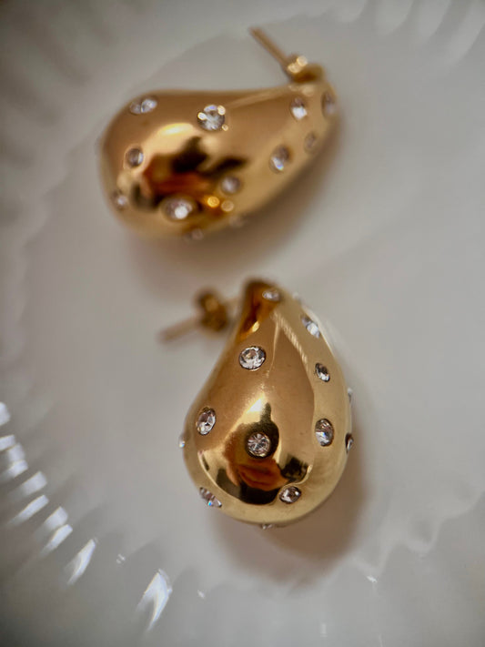Dome Chunky CZ Earrings (Sample Sale) - www.Shopthatapp.com