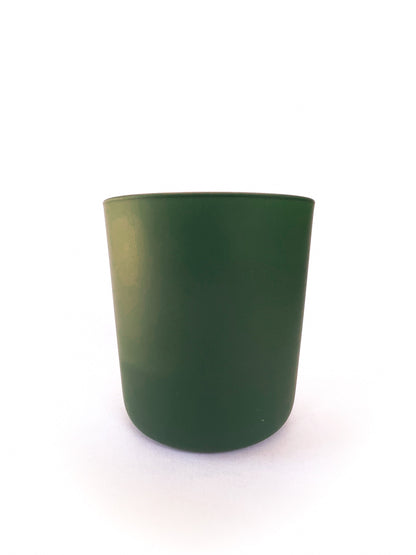 Bougie à mèche en bois verte de 11 oz
