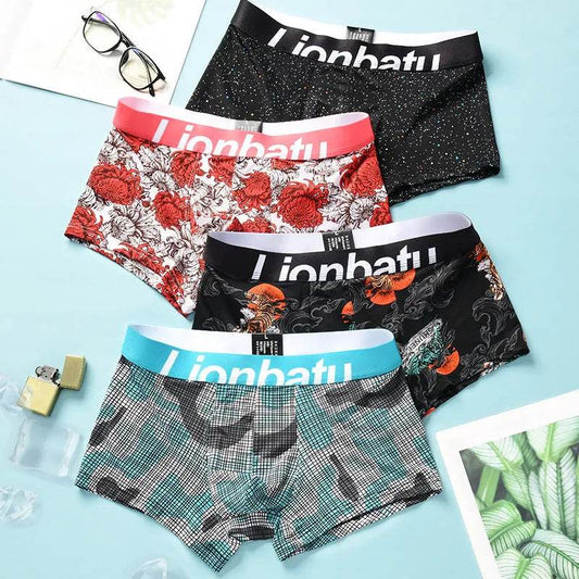 Ice Silk Men's Boxers Breathable Printed Boxer Briefs Mid waist - www.Shopthatapp.com #