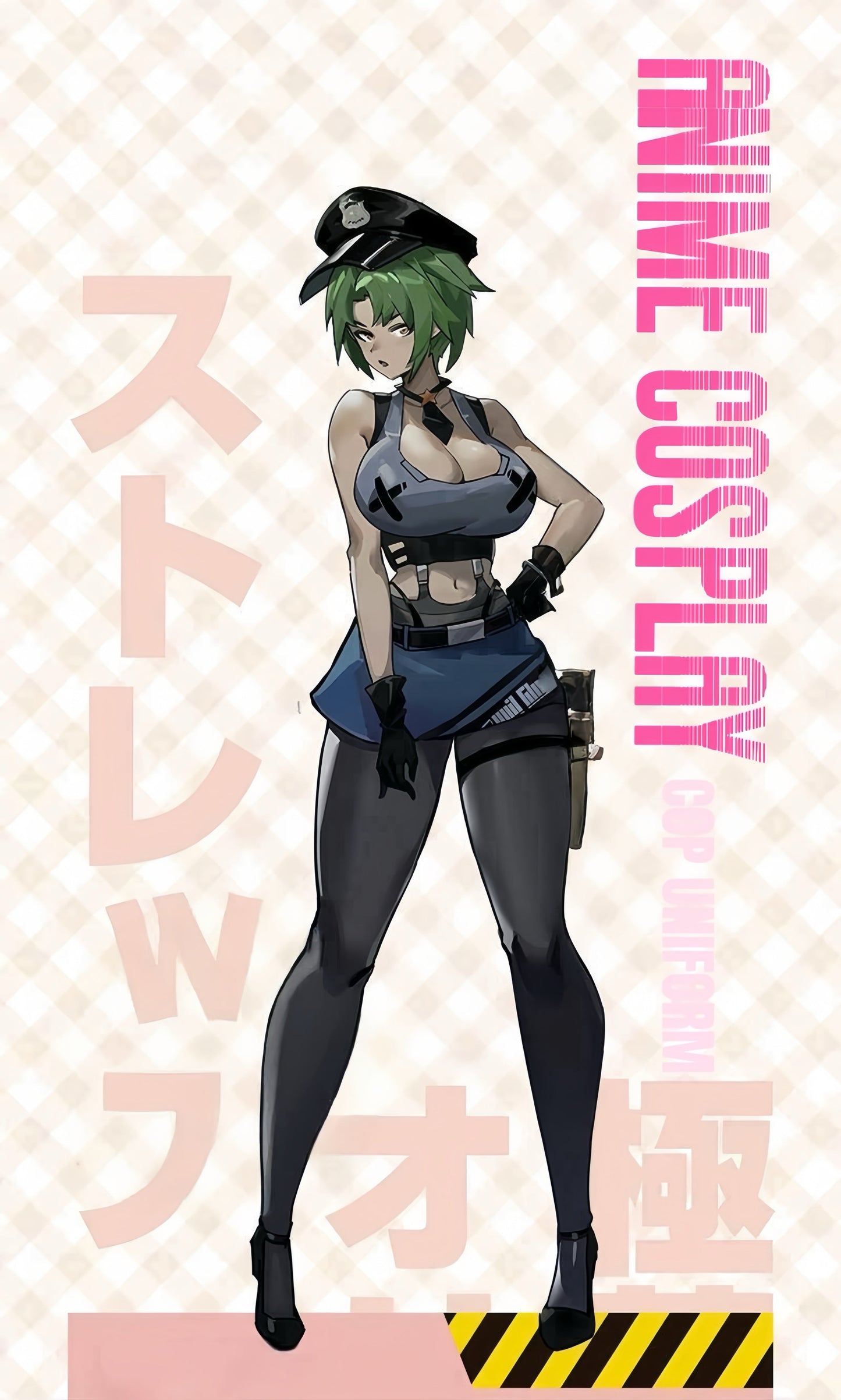 Anime Sci-fi Style Spandex Sexy Cop Cosplay Race Queen Costume Lingerie - www.Shopthatapp.com