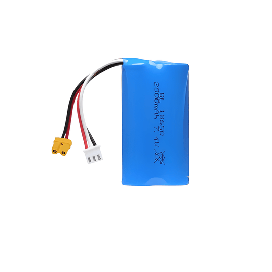 Batterie Li-ion 7,4 V 2000 mAh 18650 2S avec prise XT30 pour Radiomaster TX16S