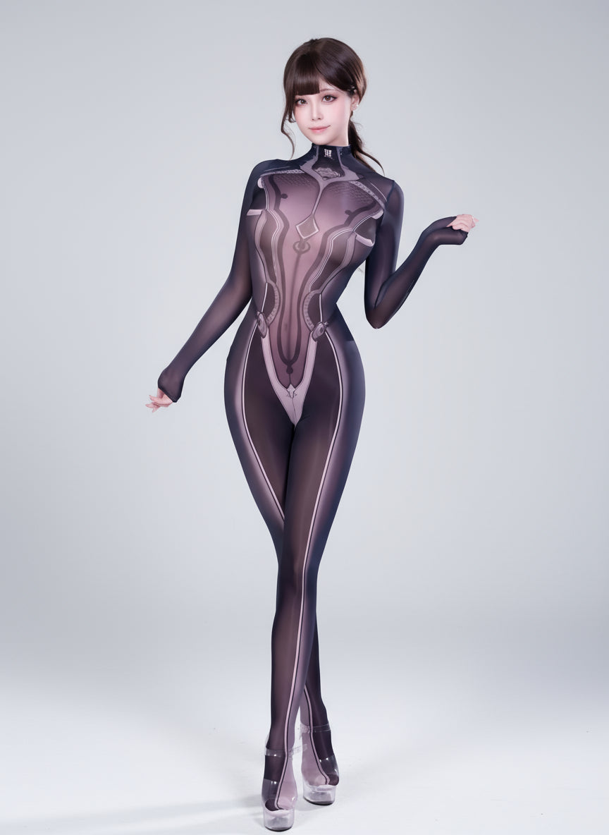 Anime Style Super Hero Eve Sheer 10D Nylon Full Bodysuit Body Stocking Lingerie - www.Shopthatapp.com