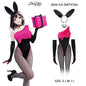 Anime Strawberry Ice Cream Style Bunny Girl Knitted Black Pink Bodysuit Lingerie Set - www.Shopthatapp.com