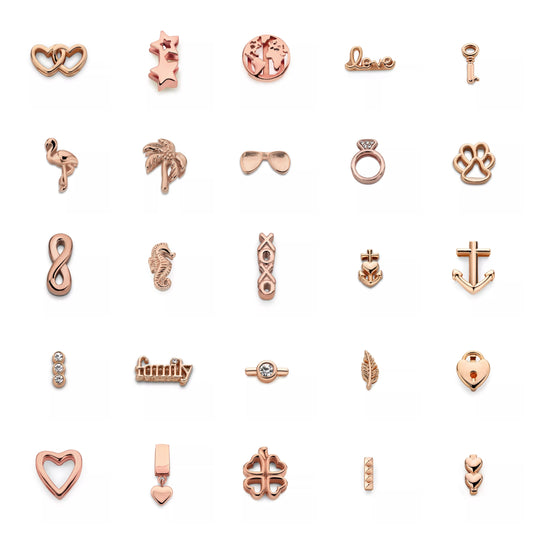 Breloques en maille or rose