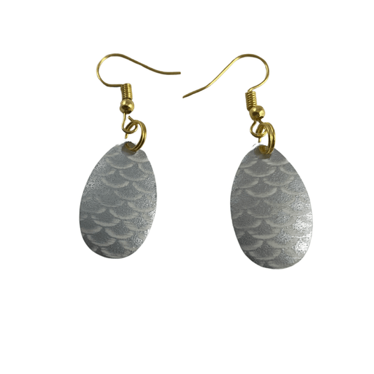 Boucles d'oreilles à lame tournante en écailles argentées Indiana Glow 
