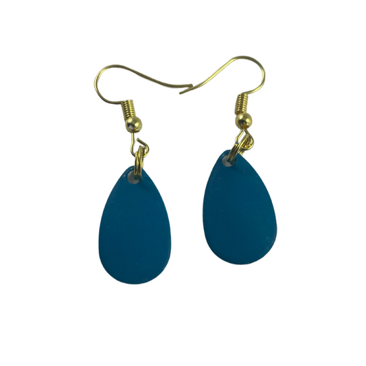 Indiana Blue Painted Spinner Blade Earrings