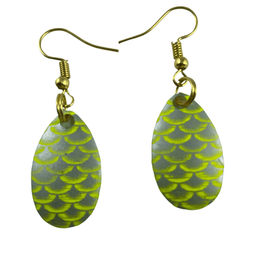 Boucles d'oreilles à lame tournante en argent jaune de l'Indiana 