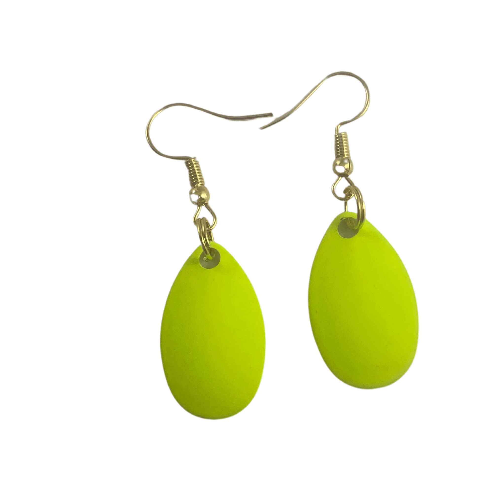 Indiana Chartreuse Painted Spinner Blade Earrings - www.Shopthatapp.com