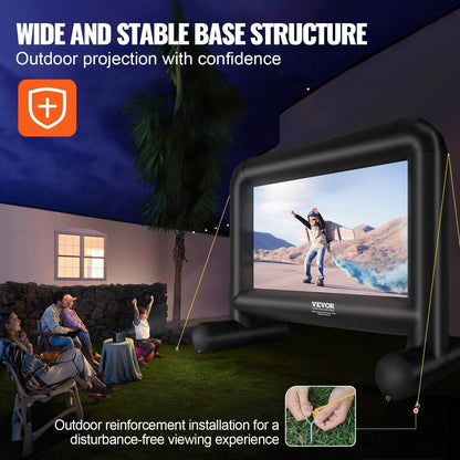Inflatable Movie Screen, 16 FT Inflatable Projector Screen For Outside With Blower And Carrying Bag, Front Rear Projection, Oxford Fabric Blow Up Screen For Outdoor Parties Backyard Movie Nig - www.Shopthatapp.com #