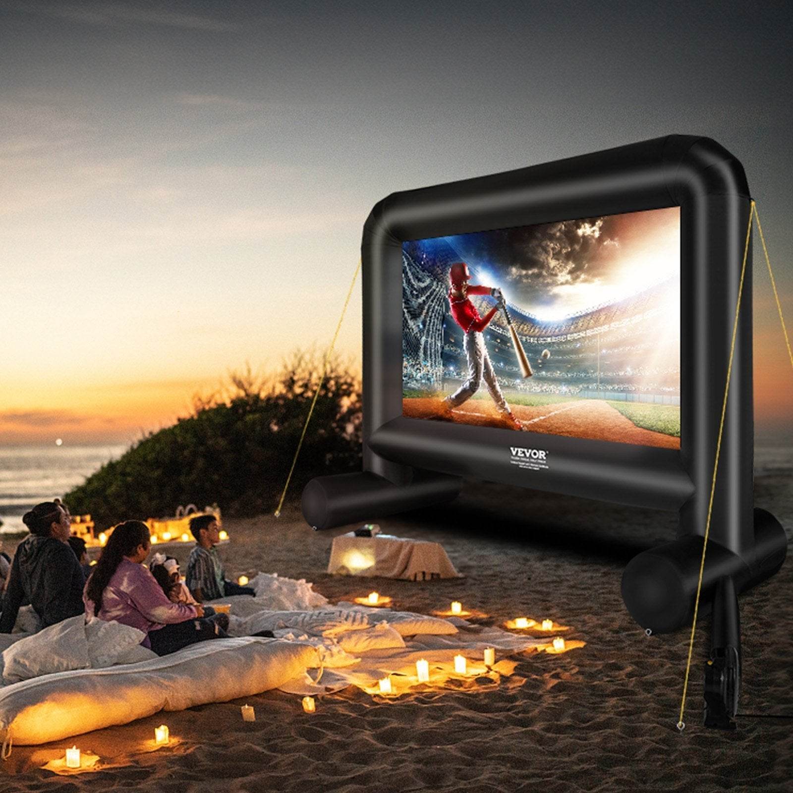 Inflatable Movie Screen, 16 FT Inflatable Projector Screen For Outside With Blower And Carrying Bag, Front Rear Projection, Oxford Fabric Blow Up Screen For Outdoor Parties Backyard Movie Nig - www.Shopthatapp.com #