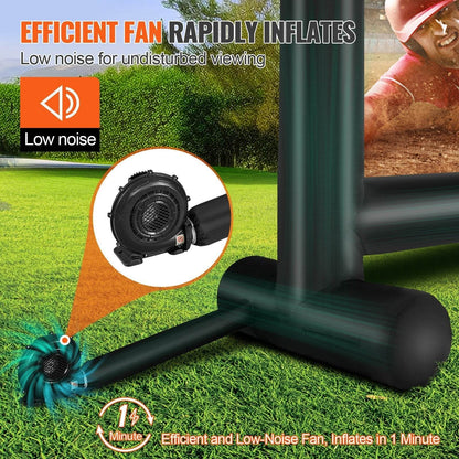 Inflatable Movie Screen, 16 FT Inflatable Projector Screen For Outside With Blower And Carrying Bag, Front Rear Projection, Oxford Fabric Blow Up Screen For Outdoor Parties Backyard Movie Nig - www.Shopthatapp.com #