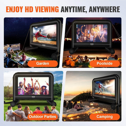 Inflatable Movie Screen, 16 FT Inflatable Projector Screen For Outside With Blower And Carrying Bag, Front Rear Projection, Oxford Fabric Blow Up Screen For Outdoor Parties Backyard Movie Nig - www.Shopthatapp.com #
