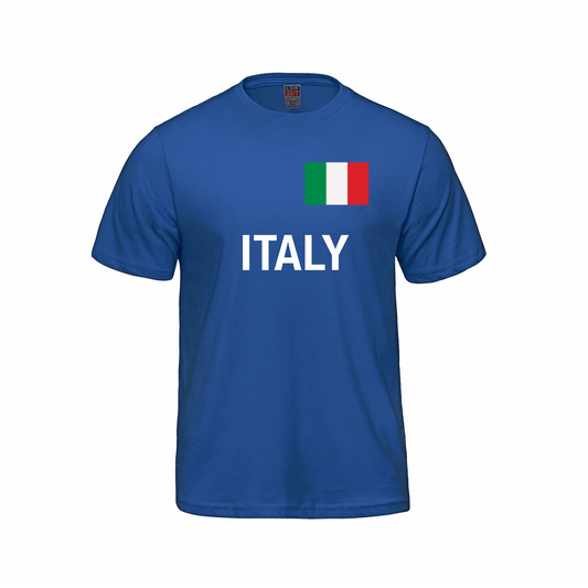 Italy World Football Fan Tee – Royal Blue - www.Shopthatapp.com