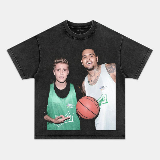 Chris Brown x Justin Bieber Tee - www.Shopthatapp.com