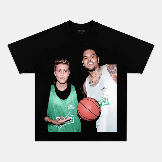 Chris Brown x Justin Bieber Tee - www.Shopthatapp.com