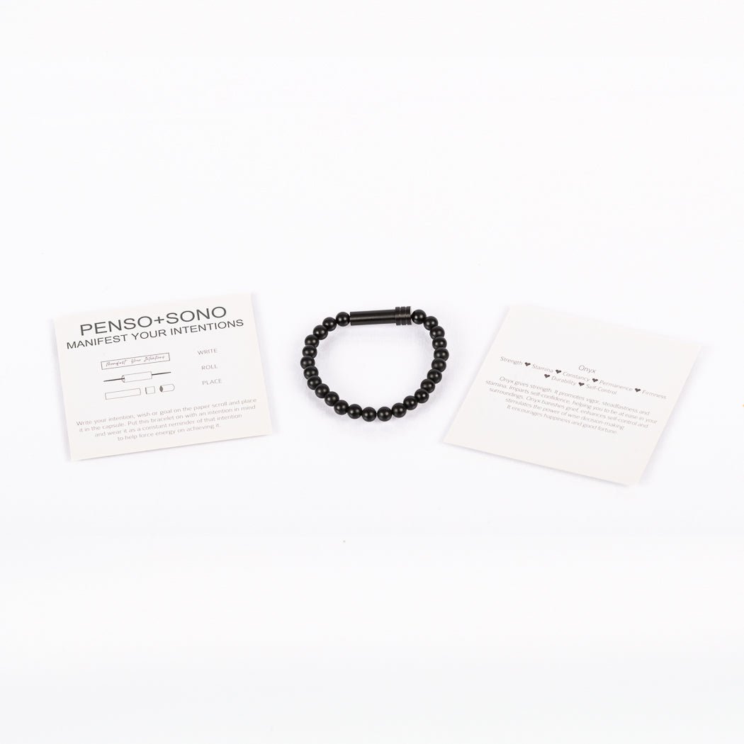 Bracelet d'intention en onyx noir