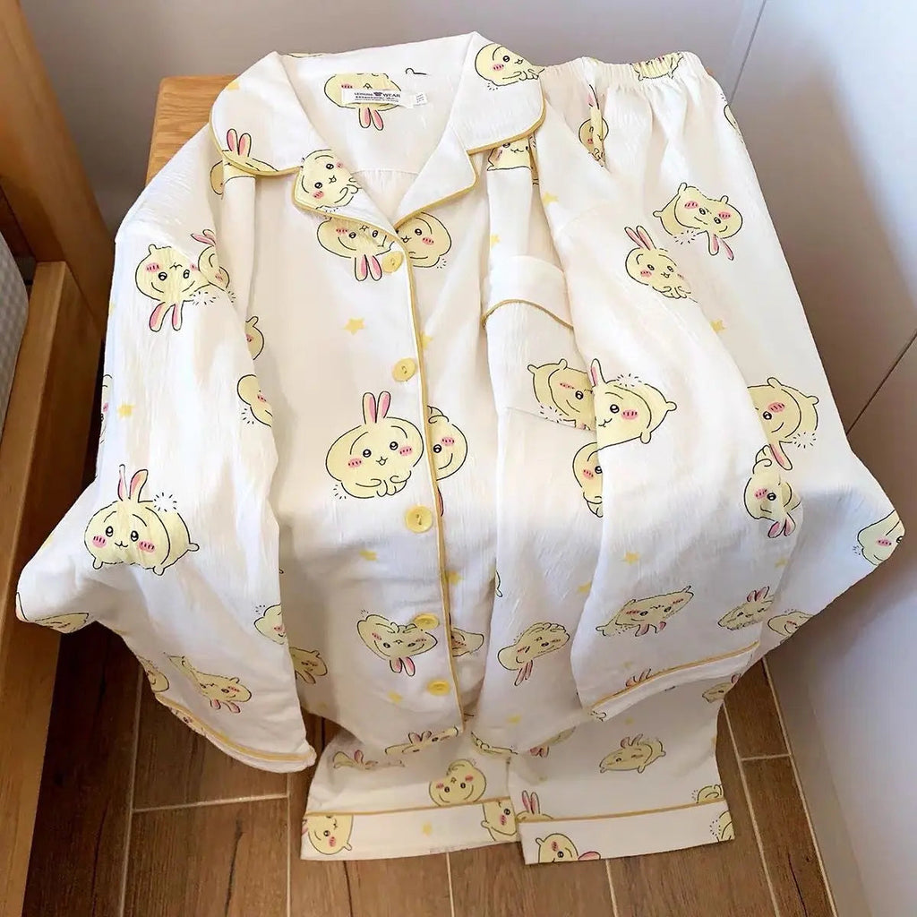 Japanese Sweet Cartoon Long Sleeved Pajamas For Women - www.Shopthatapp.com