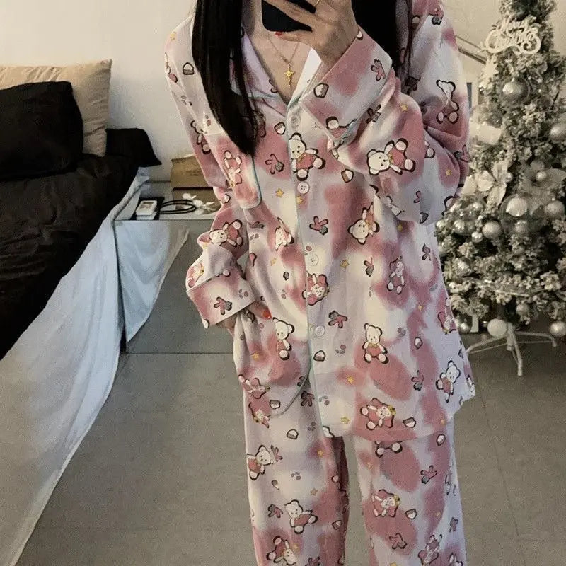 Japanese Sweet Cartoon Long Sleeved Pajamas For Women - www.Shopthatapp.com #